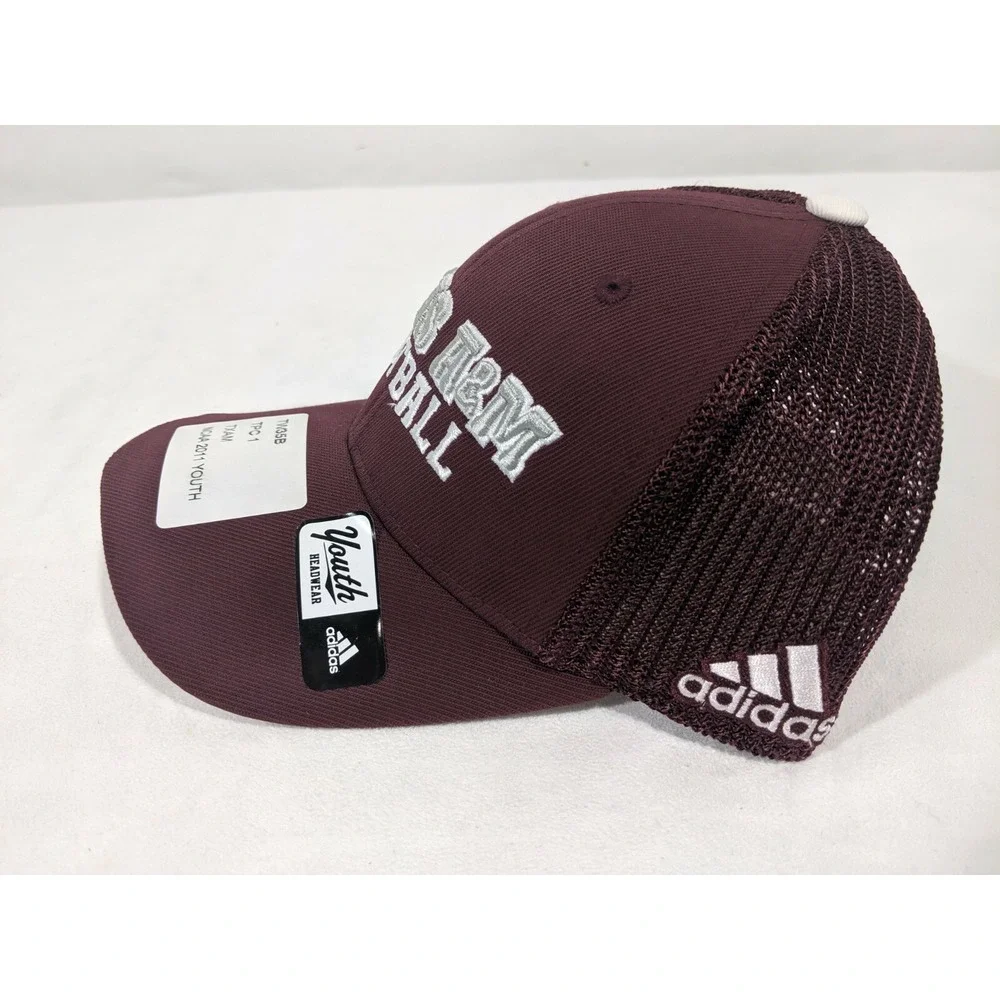 Adidas Youth One Size Texas A&M Aggies Mesh‎ Trucker Fitted Cap Hat NCAA NEW